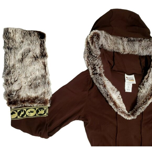 Sexy Eskimo Costume Halloween Dress Boot Covers Fur Trim Cosplay Womens L 10-12 - Picture 5 of 12